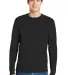 5586 Hanes® Long Sleeve Tagless 6.1 T-shirt - 558 Black front view