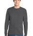 Hanes 5586 Long Sleeve 6.1 T-shirt - 5586  in Smoke grey front view