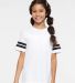6137 LAT Jersey Youth Football Tee in White/black front view