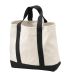 Port Authority B400 Two-Tone Shopping Tote Bag in Natural/black front view