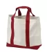 Port Authority B400 Two-Tone Shopping Tote Bag Natural/Red front view