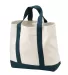 Port Authority B400 Two-Tone Shopping Tote Bag Natural/Navy front view