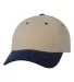 9610 Sportsman  - Heavy Brushed Twill Cap -  Khaki/ Navy front view