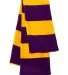 SP02 Sportsman  - Rugby Striped Knit Scarf -  Purple/ Gold back view