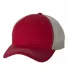3100 Sportsman  - Contrast Stitch Mesh Cap -  Red/ Stone front view
