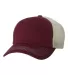 3100 Sportsman  - Contrast Stitch Mesh Cap -  Maroon/ Stone front view