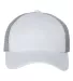 3100 Sportsman  - Contrast Stitch Mesh Cap -  White/ Grey front view
