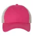 3100 Sportsman  - Contrast Stitch Mesh Cap -  Pink/ Stone front view