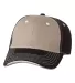 9500 Sportsman  - Tri-Color Cap -  Khaki/ Black front view