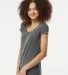0243TC Tultex 243/Ladies' Poly-Rich blend Scoop Ne in Heather charcoal side view