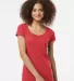 0243TC Tultex 243/Ladies' Poly-Rich blend Scoop Ne in Heather red front view