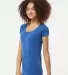 0243TC Tultex 243/Ladies' Poly-Rich blend Scoop Ne in Heather royal side view