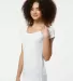0243TC Tultex 243/Ladies' Poly-Rich blend Scoop Ne in White side view