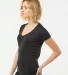 0244TC Tultex 244/Ladies' Poly-Rich Blend V-Neck T in Black side view