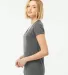 0244TC Tultex 244/Ladies' Poly-Rich Blend V-Neck T in Heather charcoal side view