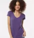 0244TC Tultex 244/Ladies' Poly-Rich Blend V-Neck T in Heather purple front view