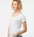 0244TC Tultex 244/Ladies' Poly-Rich Blend V-Neck T in White side view