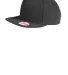 NE402 - New Era® Faux Wool Flat Bill Snapback Cap in Black front view