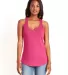 6338 Next Level Ladies' Gathered Racerback Tank in Hot pink front view