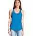 6338 Next Level Ladies' Gathered Racerback Tank in Turquoise front view