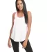 1534 Next Level Ladies Ideal Colorblock Racerback  in White/ hot pink front view