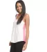 1534 Next Level Ladies Ideal Colorblock Racerback  in White/ hot pink side view