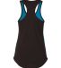 1534 Next Level Ladies Ideal Colorblock Racerback  in Turquoise/ black back view