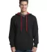 9601 Next Level French Terry Zip Up Hoodie BLACK/ RED front view
