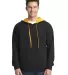 9601 Next Level French Terry Zip Up Hoodie BLACK/ GOLD front view