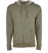 9600 Next Level Adult Denim Fleece Full-Zip Hoodie in Military green front view