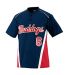 1525 Augusta RBI Jersey in Navy/ red/ white front view