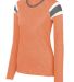 3012 Augusta Sportswear Ladies' Long-Sleeve Fanati in Light orange/ slate/ white front view