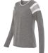 3012 Augusta Sportswear Ladies' Long-Sleeve Fanati Slate/ Athletic Heather/ White side view