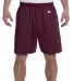 8187 Champion 6.3 oz. Ringspun Cotton Gym Shorts in Maroon front view