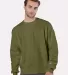 Champion S1049 Logo Reverse Weave Pullover Sweatsh in Fresh olive front view