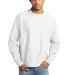 Champion S1049 Logo Reverse Weave Pullover Sweatsh in White front view
