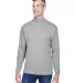 D420 Devon & Jones Adult Sueded Cotton Jersey Mock GREY HEATHER front view