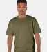Champion T105 Logo Heritage Jersey T-Shirt Fresh Olive front view