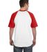 423 Augusta Sportswear Adult Short-Sleeve Baseball in White/ red back view