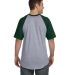 423 Augusta Sportswear Adult Short-Sleeve Baseball in Athletic heather/ dark green back view