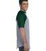 423 Augusta Sportswear Adult Short-Sleeve Baseball in Athletic heather/ dark green side view