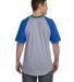 423 Augusta Sportswear Adult Short-Sleeve Baseball in Athletic heather/ royal back view