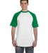 423 Augusta Sportswear Adult Short-Sleeve Baseball in White/ kelly front view