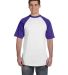 423 Augusta Sportswear Adult Short-Sleeve Baseball in White/ purple front view