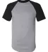 423 Augusta Sportswear Adult Short-Sleeve Baseball Athletic Heather/ Black front view
