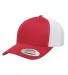 Yupoong 6606 Retro Trucker Hat in Red/ white front view