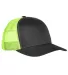 Yupoong 6606 Retro Trucker Hat in Charcoal/ neon green front view