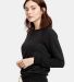 US Blanks US870 Women's Raglan Pullover in Tri charcoal side view