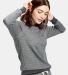 US Blanks US870 Women's Raglan Pullover in Tri grey front view