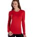 US Blanks US190 Women's Long Sleeve Tee Red front view